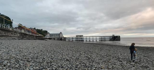 Walking towards the pier.