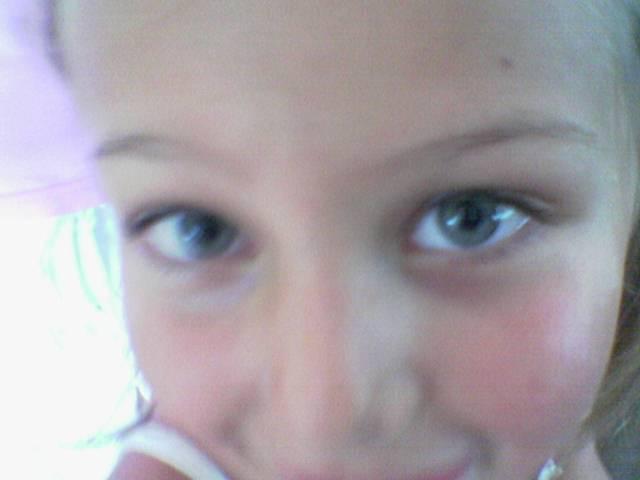 Extreme close-up of the youngest at the BBQ.