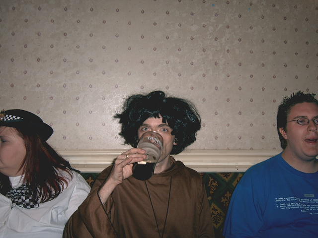 Drinking's not against this monk's religion!
