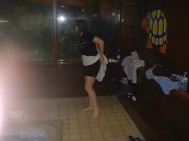 You shouldn't really go in with your clothes on, you know.