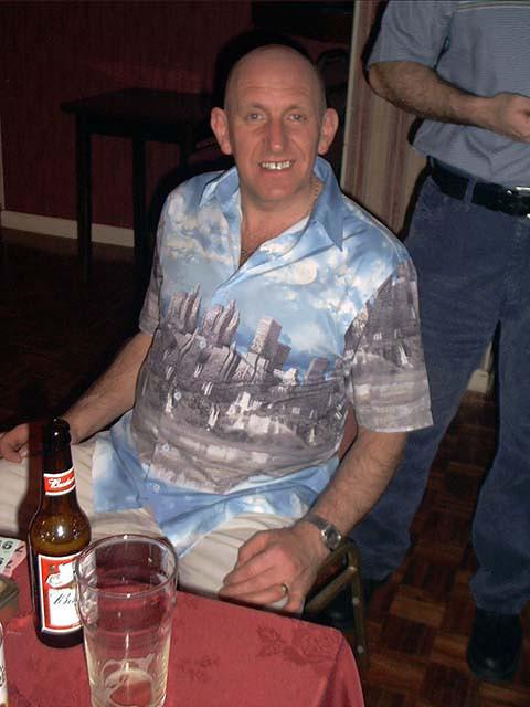 If you were wearing a shirt like this, you'd have trouble smiling too!