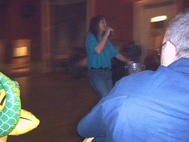 Rachel's on the prowl with that bucket again!