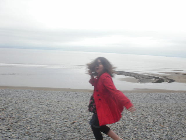 Courtney runs from the camera