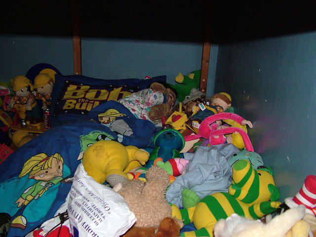 Somewhere in there is a sleeping boy!