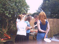 Food is served... and rapidly consumed!