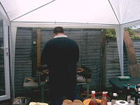 Masterchef at the grill.