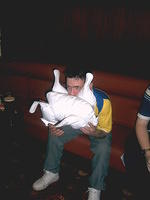 Is the red face in embarassment or just short of breath? 