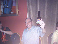 Watching the game, having a Bud!