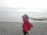 Courtney runs from the camera