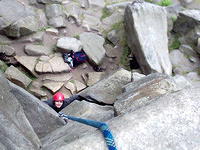 Me on first climb.  Had frozen, not because of any fear, but because I had no idea where to go next!