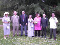 Joyce (groom's sister), Steve (best man), Maurice, Mum, Mavis (mum's friend), Me, Alan (my brother).